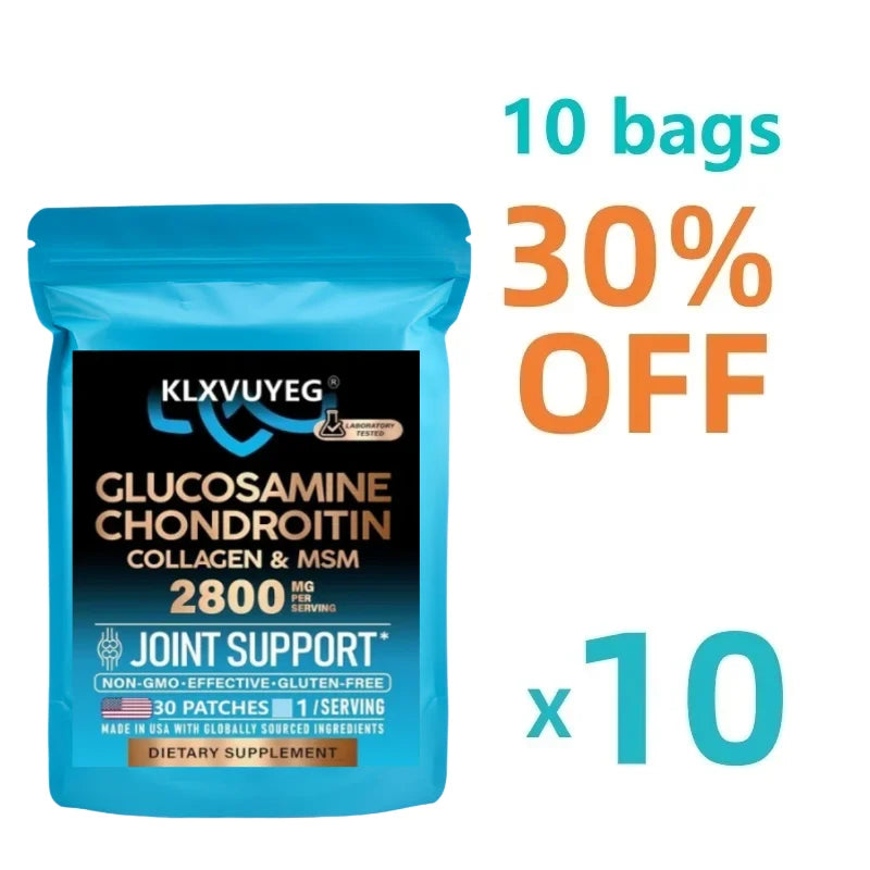 Glucosamine Chondroitin Msm Collagen, Joint Support Supplement 2800 Mg, Flexibility Nutritional Vitamins, 30 Transdermal Patches