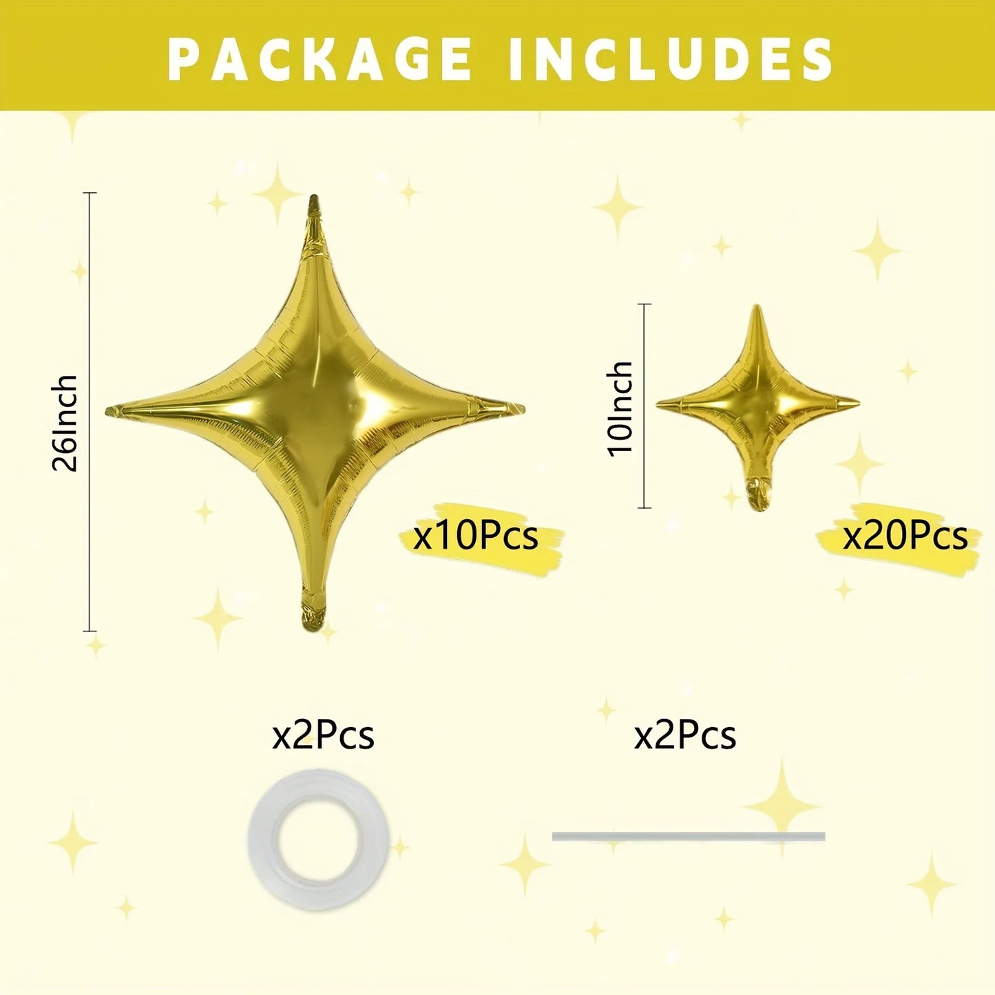 30pcs Gold Silver Foil Star Balloons Set 26inch 10inch Shiny Polyester Four Pointed Star Foil Balloons Strong Atmosphere Party Decorations For Birthdays Weddings Christmas New Year Holiday Celebration Supplies Christmas Essen