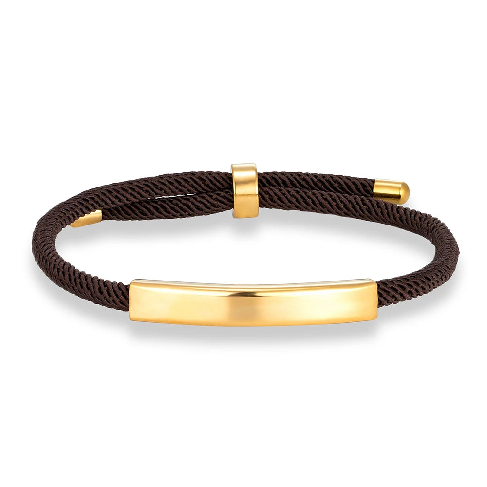 MKENDN Punk SOS Custom logo Name Engrave Text Rope Bracelet customize Stainless Steel Bracelets For Women Men ID Bracelet
