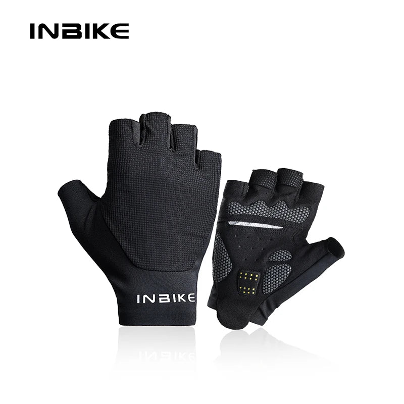 INBIKE Half Finger MTB Cycling Gloves Summer Bicycle Gloves for Men Riding SBR Palm Padded Mountain Road Bike Gloves Accessories