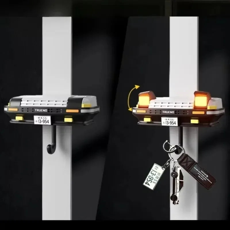 AE86 Car Headlight Key Holder Auto Pop-Up LED Lights Retro Accessories for Men Car Decoration Key Organizer with Adhesive