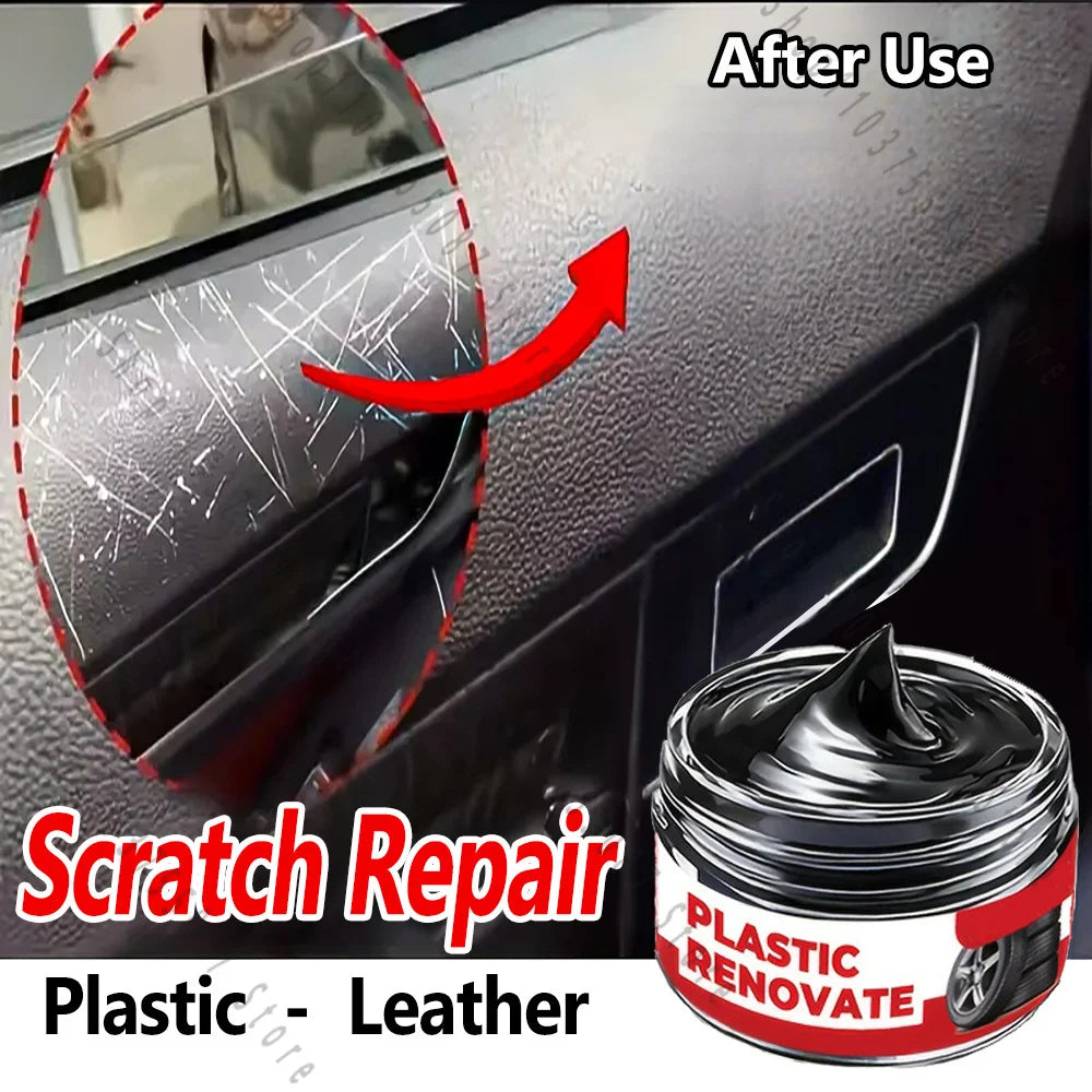 Car Plastic Revitalizer, Black Plastic Trim Restorer for Doors, Dashboard, Bumper and Exterior Plastic Parts