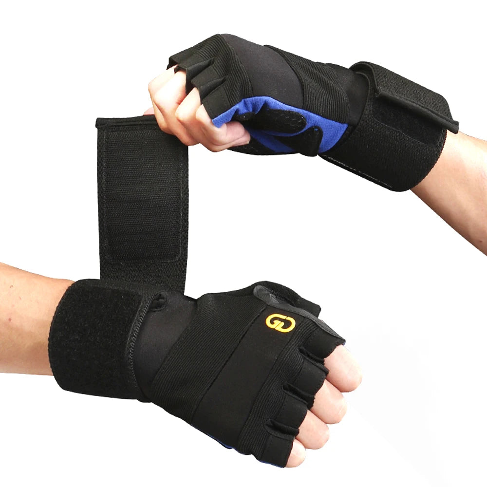1Pair Workout Gloves with Wrist Support & Full Palm Protection, Multi-Sport Gym Gear for Crossfit/Bodybuilding/Hanging