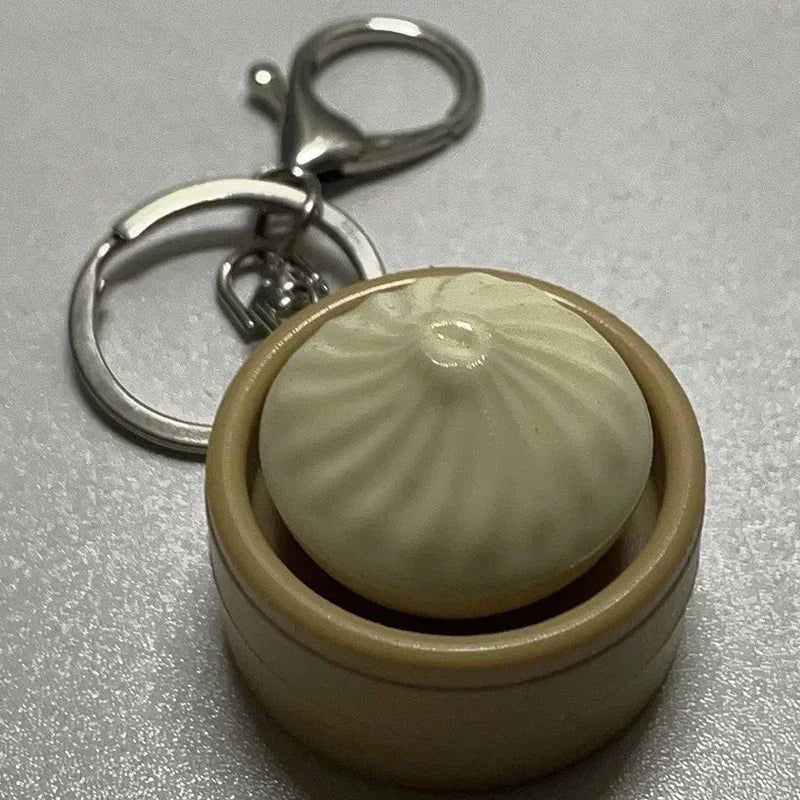 Creative Steamer Bun Pendant Key Chain 2026 New Decompression Simulation Hanging Bag Decoration Toy Gifts
