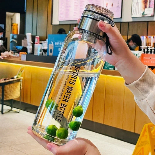 0.75-2L Large Capacity Glass Water Bottle Transparent Milk Juice Cup Outdoor Portable Leakproof Drinkware Tea Water Glass Bottle