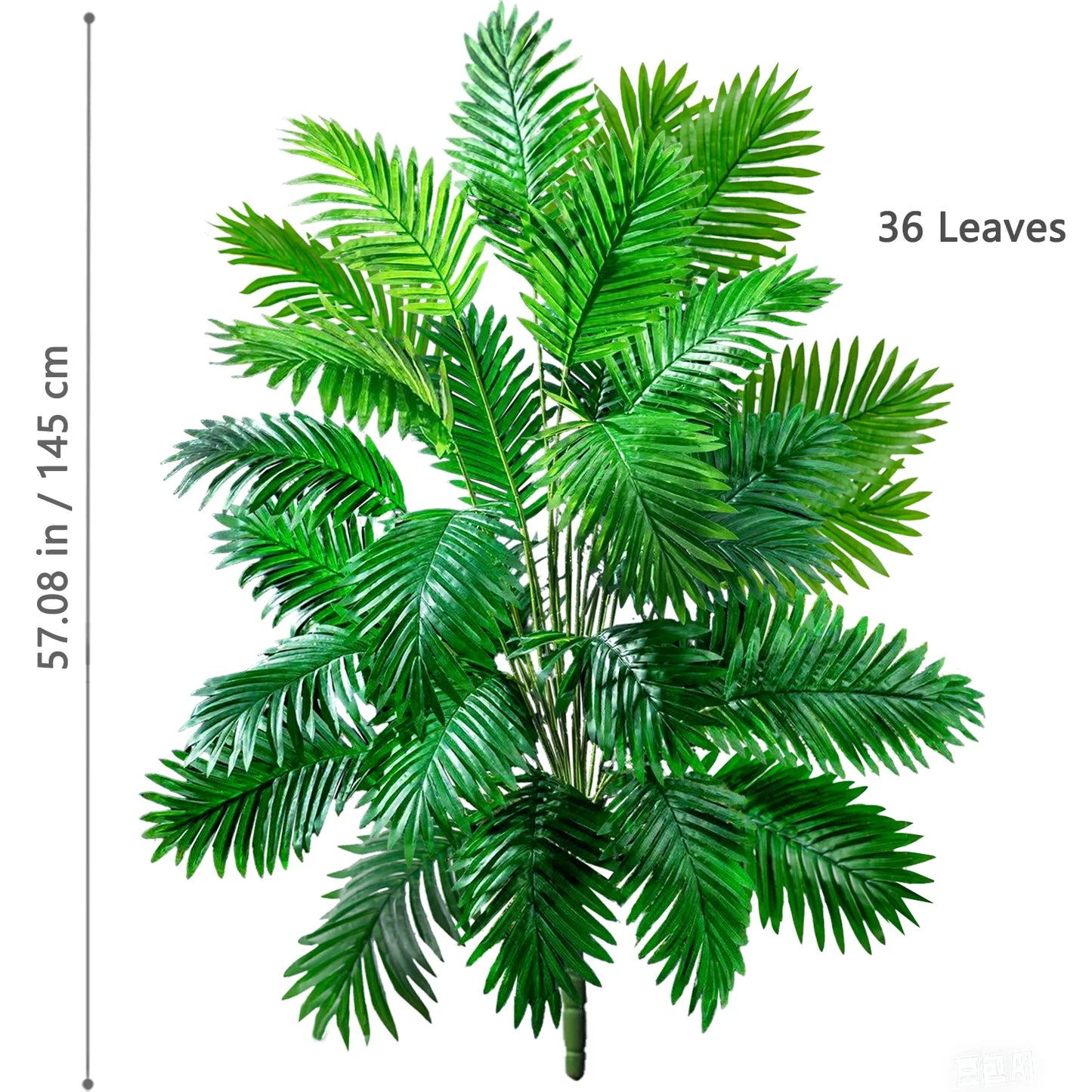 52-145cm  Artificial Palm Tree Tropical Fake Plant Green Plastic Palm Leaf Branches Suitable for Home Garden Decoration