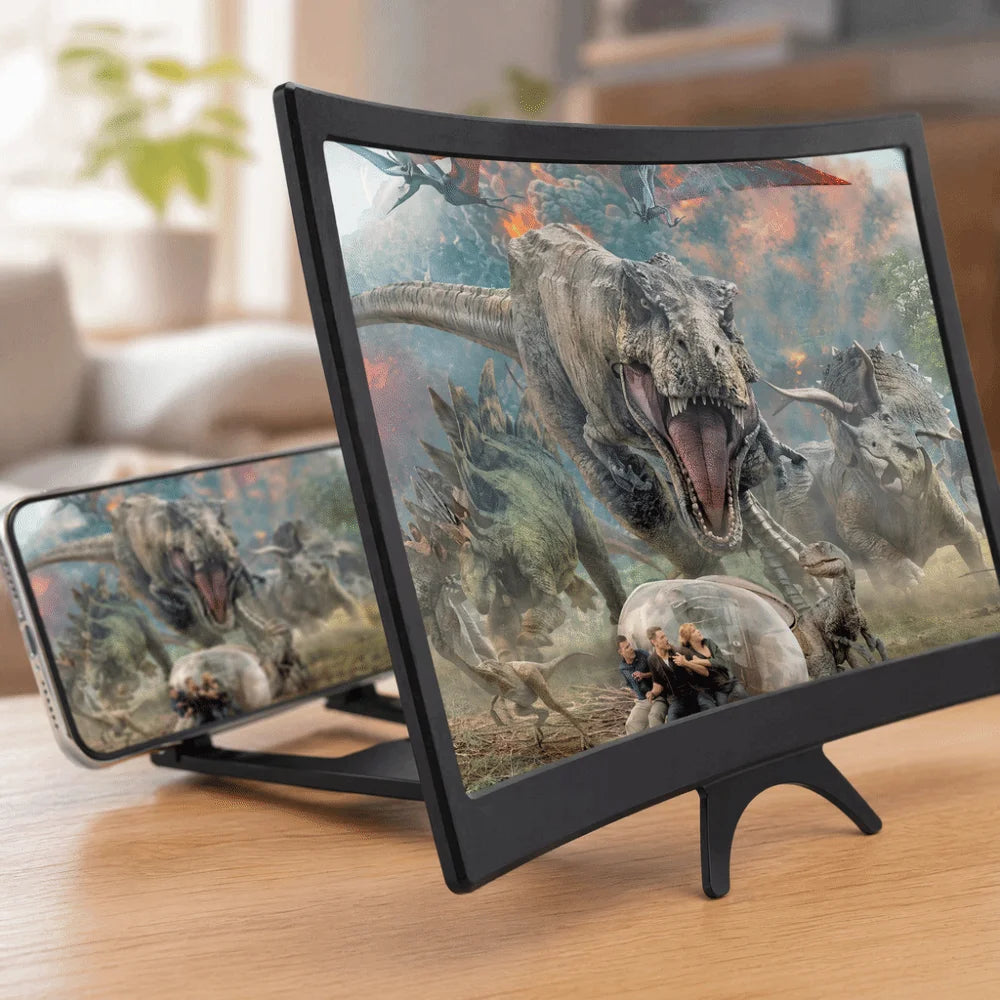 12 Inch 3D Screen Magnifier Bracket Curved Fresnel Lens Phone HD Screen Magnifier Anti Broken Eye Protection Expander Projector