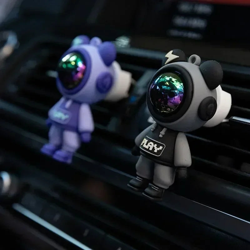 Cute Funny Cartoon Car Air Freshener Ornaments Decoration Complete Auto Vent Clips Fragrance Astronaut Figurines Accessories