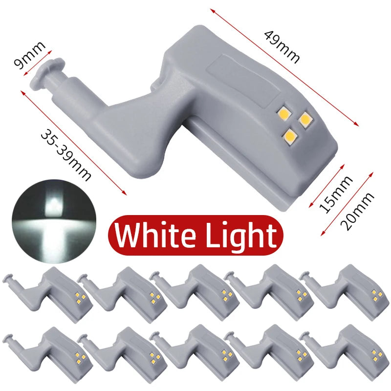 1/10pcs LED Inner Hinge Lamps Universal Under Cabinet Wardrobe Cupboard Sensor Night Lights Kitchen Bedroom Closet Wireless Lamp