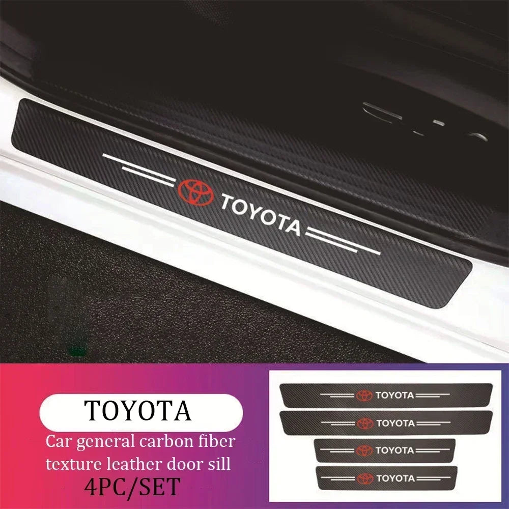 Car Threshold Strip Carbon Fiber Sticker Car Door Sill Protector Accessories For Toyota Rav4 Yaris Prius Avensis Corolla Camry