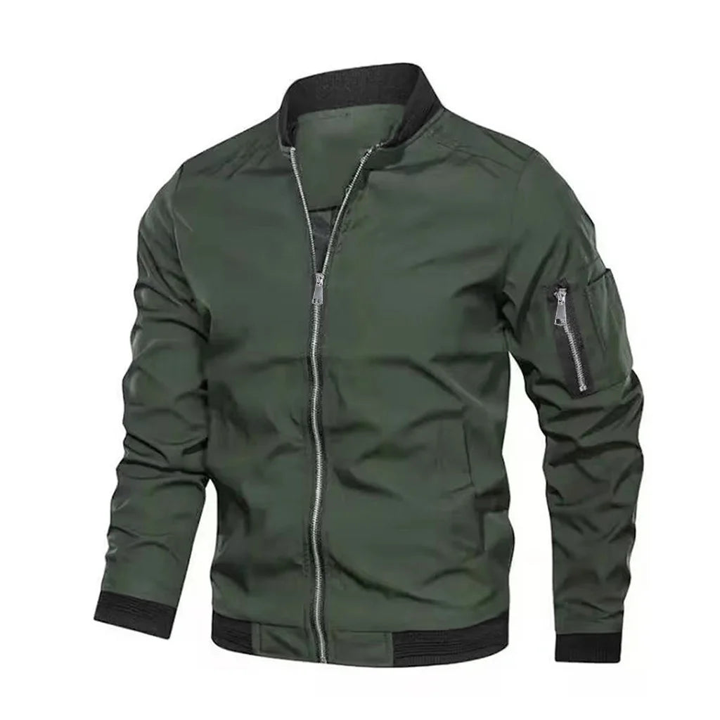 Fall Winter Quality New Men's Jackets Fashion Young Men's Jackets Baseball Clothing Bomber Jacket Basic Style Solid Color Coat