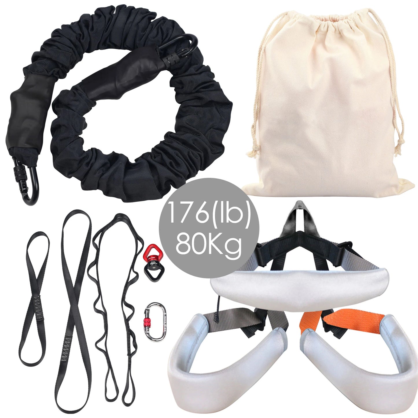Heavy Bungee Fitness Equipment Set Cord and Harness Upgraded For Home Gym Yoga Rope Gravity Bungee Training Pro Tool Studio