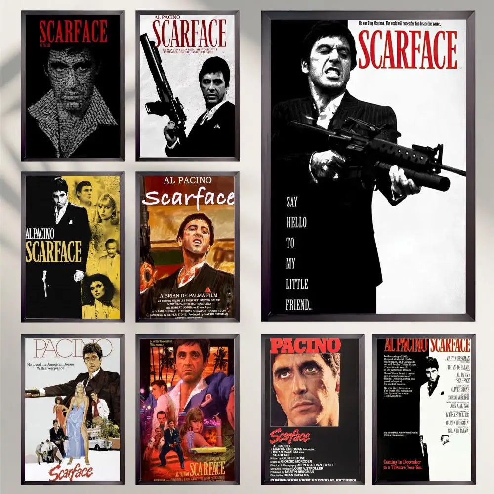 Movie S-Scarface Poster HD Versatile Waterproof Wall Decor Self Adhesive Perfect for Any Room & Ideal Gift
