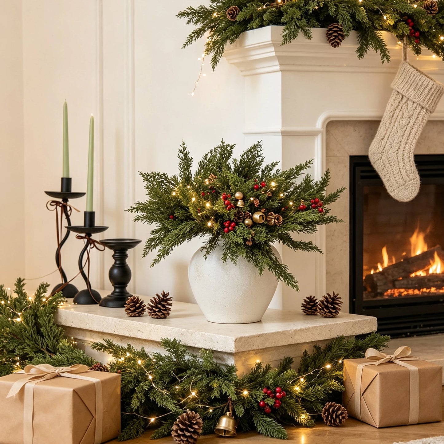 1/5 Pcs Artificial Plant Leaves Christmas Tree Party Home Dining Table Decor Outdoor Courtyard Material Wedding Photography Prop