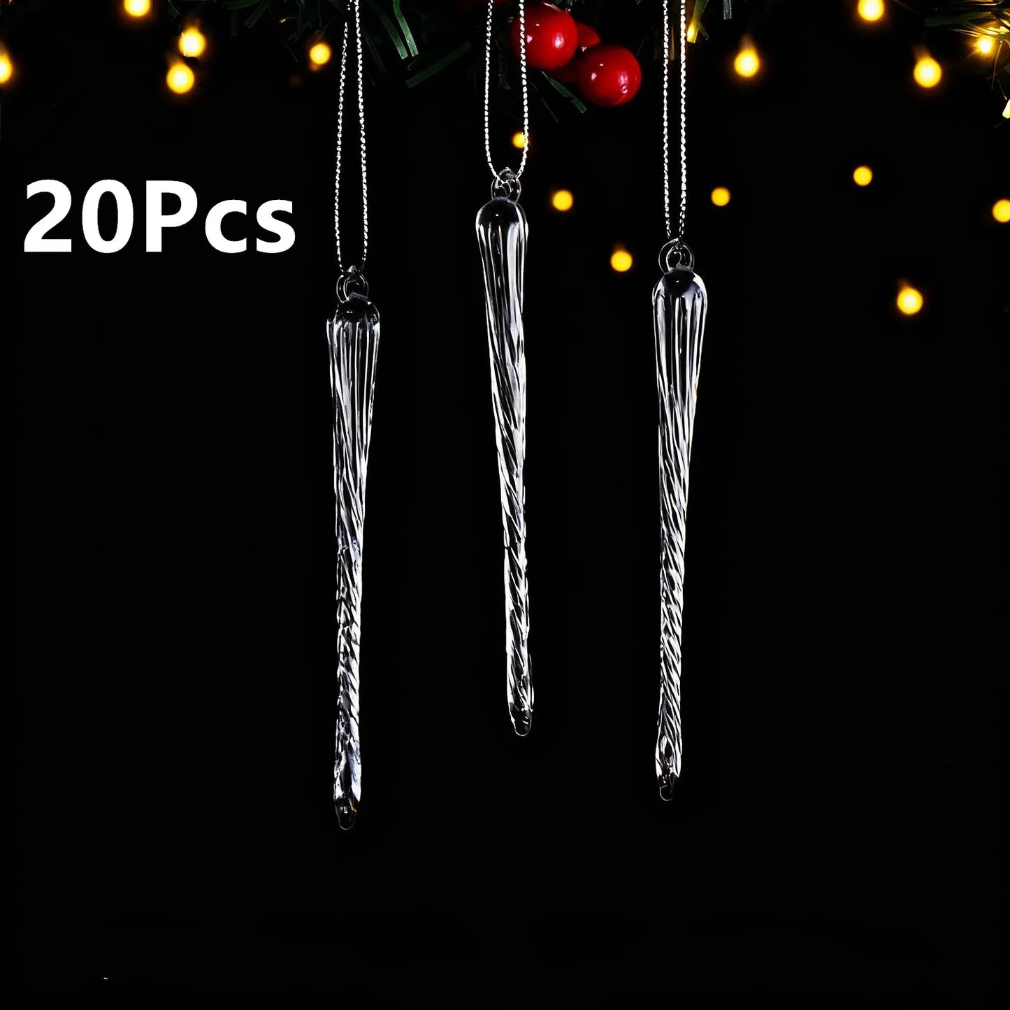20 PCS Transparent acrylic Christmas tree ice column decoration Christmas, New Year, Holiday, Wedding, Winter Party Decoration 5 Various styles of ice pillar ornaments