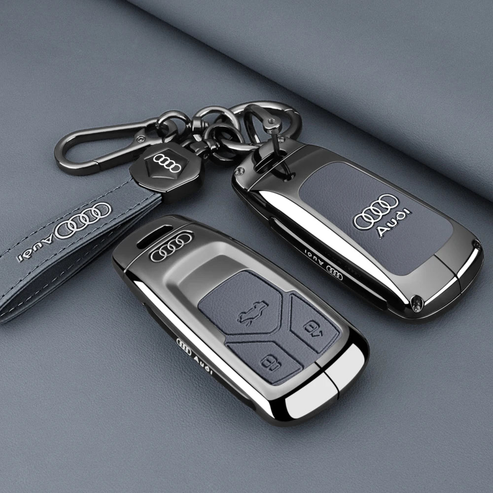 Fashion Zinc Alloy Car Key Case Cover Shell Protection For Audi A4 A4L A5 Q5 Q7 TT TTS 8S B9 2016 2017 2018 Keychain Accessories
