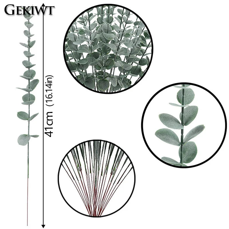 Artificial Eucalyptus Leaves Bouquet Nordic Home Fake Eucalyptus Leaf Wedding Christmas Faux Plants Home Festivals Decor