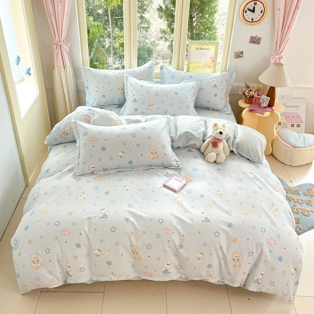 High Quality 100% Cotton Floral Duvet Cover Set Soft Breathable Queen King Bedding Set with Quilt Cover Fitted Sheet Pillowcases