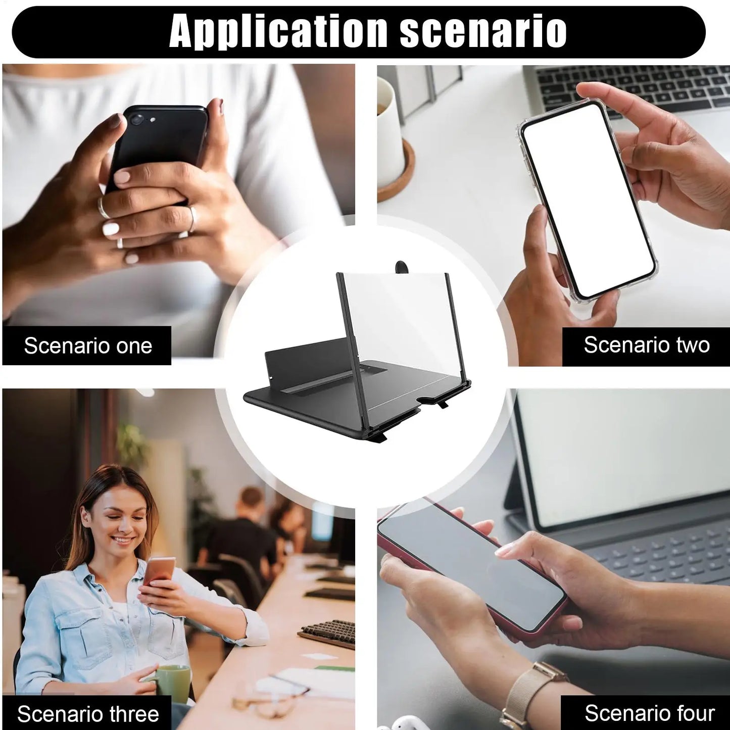HD Multi functional Mobile Phone Screen Magnifier and Phone Holder Screen Video Amplifier Enlarged Screen Phone Stand