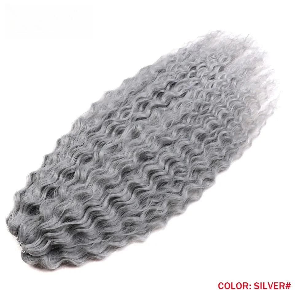 LOVE ME 22 Inch 300g/3pcs Ariel Curl Hair Water Wave Twist Crochet Hair Synthetic Ombre Rainbow Color Braiding Hair Extensions