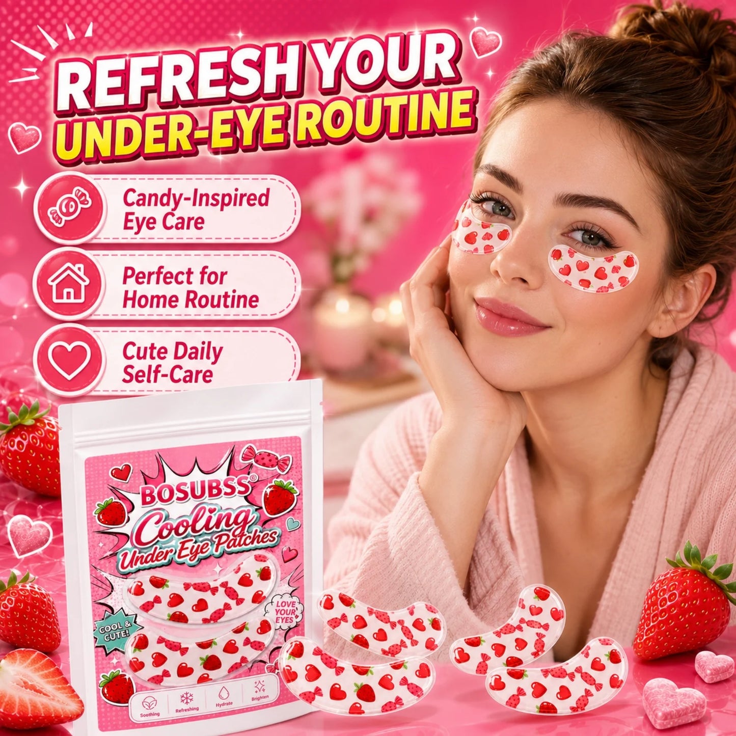 4 Pairs Eye Patches, Under Eye Care Stickers, Comfortable Fit Design, Daily Beauty Skin Care Essentials