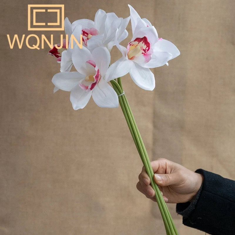 NEW 6pcs/lot Autumn Butterfly Orchid Vases for Home Decor Wedding Decorative Plants Christmas Gifts Artificial Flowers