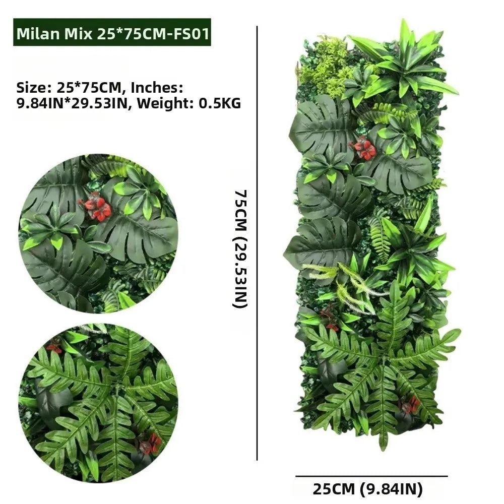 Realistic Artificial Plant Grass Wall Ivy Rattan Leaves Faux Jungle Grass Panel Vibrant Greenery Branches
