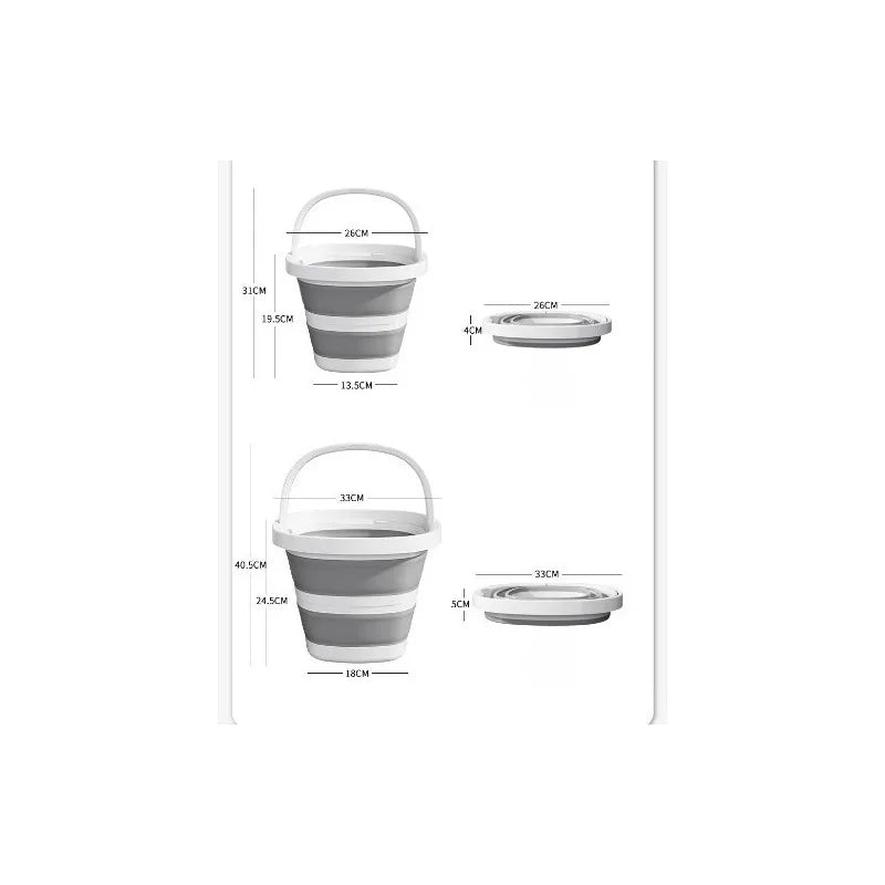 Folding bucket household large-capacity portable foldable plastic shrink bucket with handle student dormitory foot bath bucket