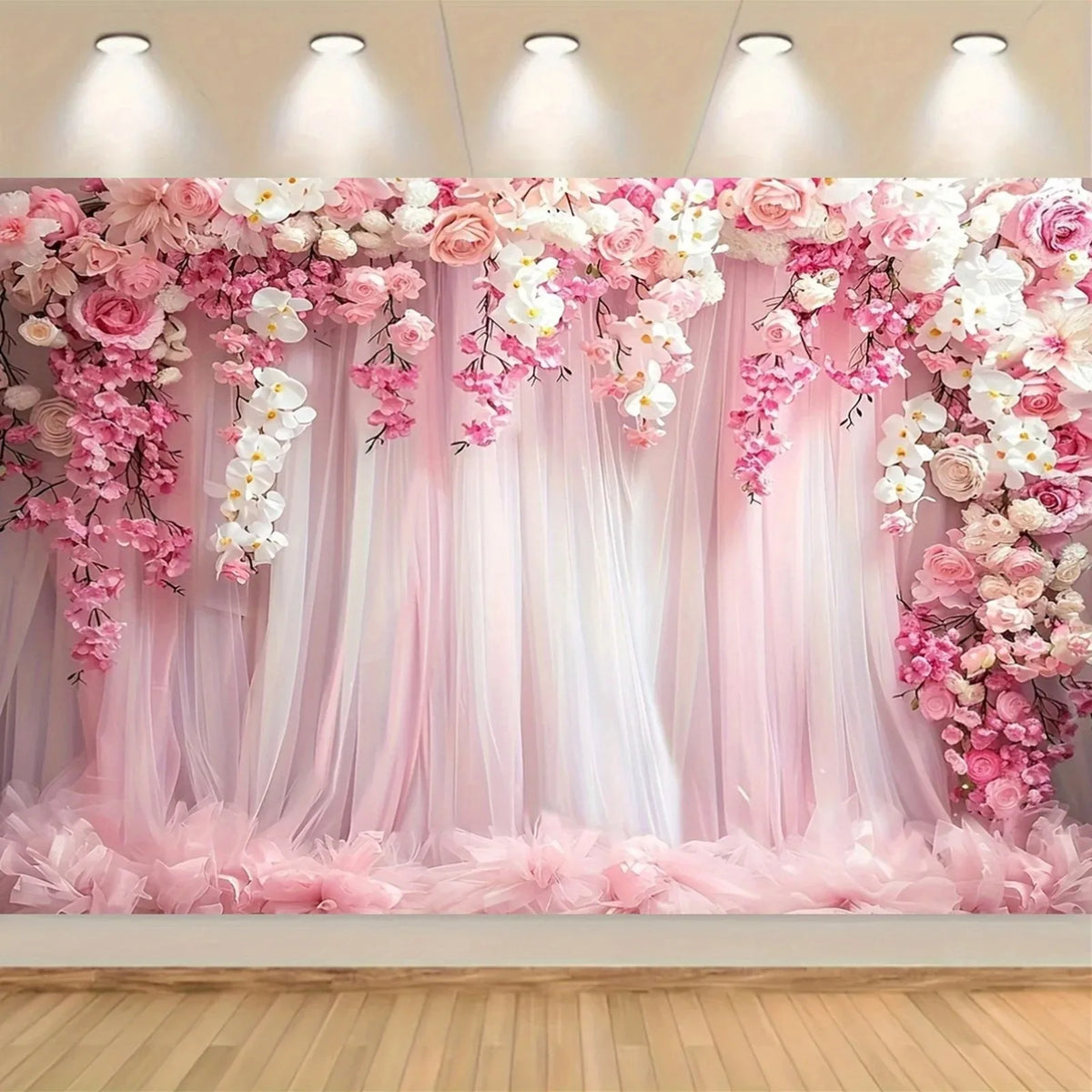 Wedding Flowers Curtain Backdrop Bridal Shower Engagement Ceremony Party Photography Background Wall Decor Photo Studio Props