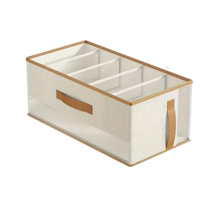 5 Grid Foldable Open Top Storage Box Closet Organizer Large Capacity Divided Container For Pants Handbags Wardrobe Household Bin