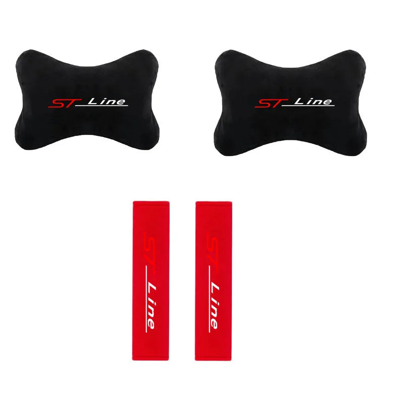 For ST LINE  Mk2 Mk3 Mk4 2 3 4 ST  Car Headrest Neck Support Seat Soft Neck Pillow Auto Accessories