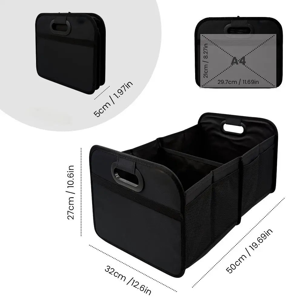 40L Foldable Portable Car Storage Box with Side Net, Car and Truck Trunk Organizer, Camping Storage Box, Space-Saving Multifunctional Storage Box, Non-Food Contact