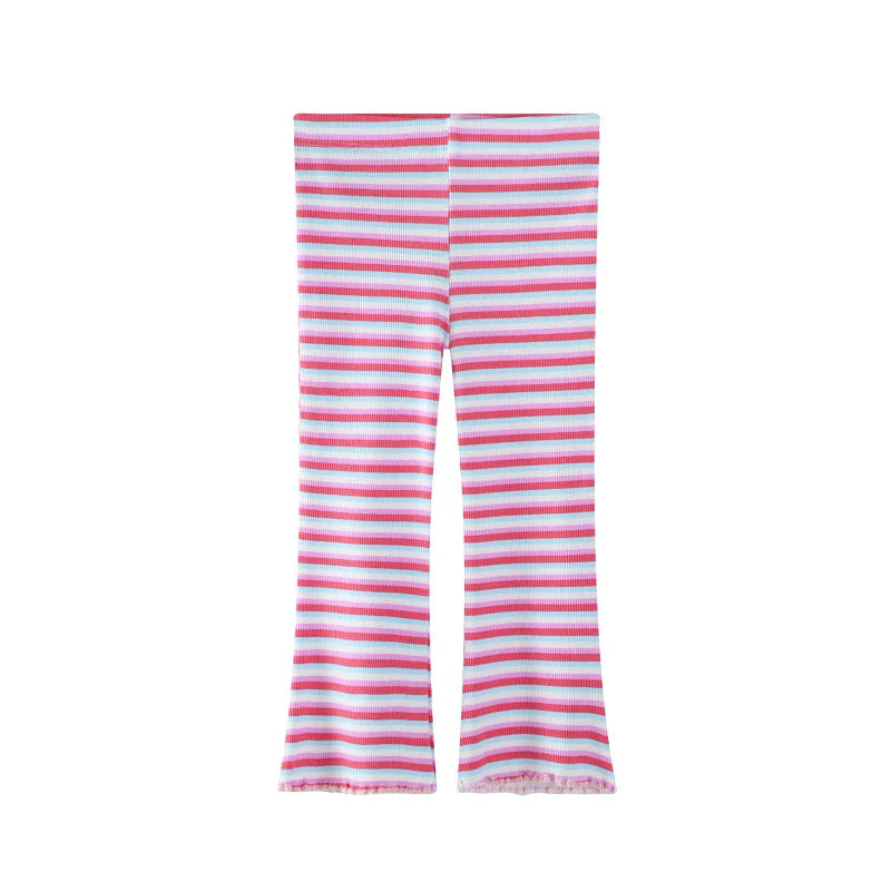 Jumping Meters Girls Flare Pants 2-7T Full Length Striped Pencil Leggings Printed Autumn Trousers Hot Selling Kids Fashion