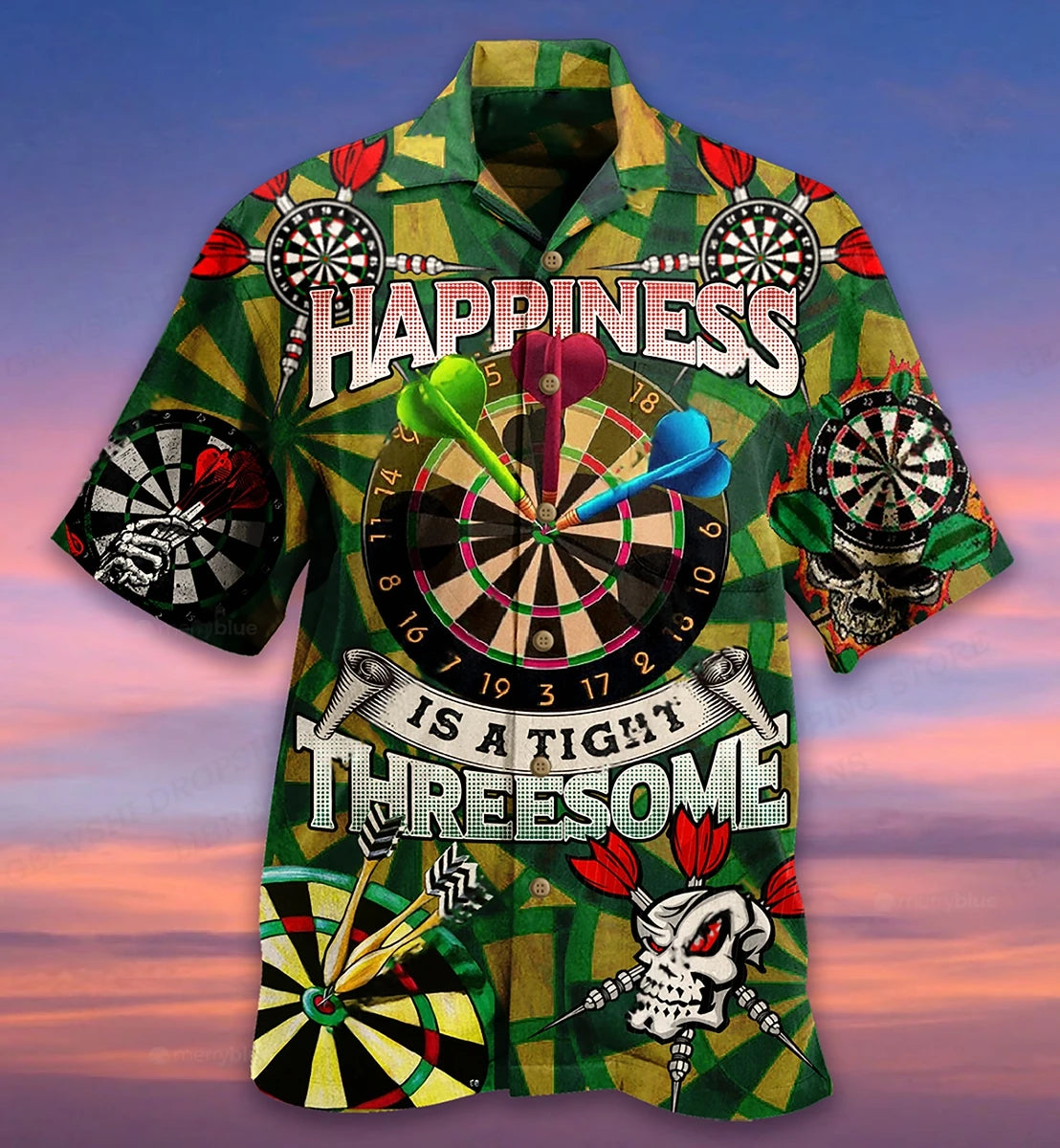 Men's Shirt Vocation Bus 3d Print Men Fashion Shirts Single-Breasted Short Sleeve Hawaiian Beach Dart Blouse Clothes