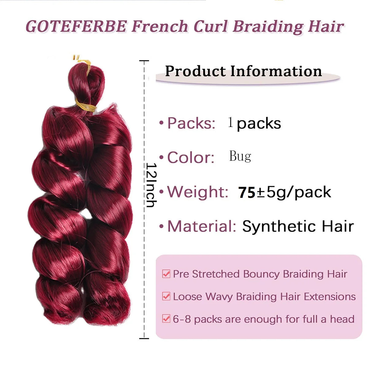 Loose Curly Braiding Hair 12 inch Pre Stretched Bouncy Braiding Hair Easy Braid Crochet Hair Wavy Curls Synthetic Hair Bulk