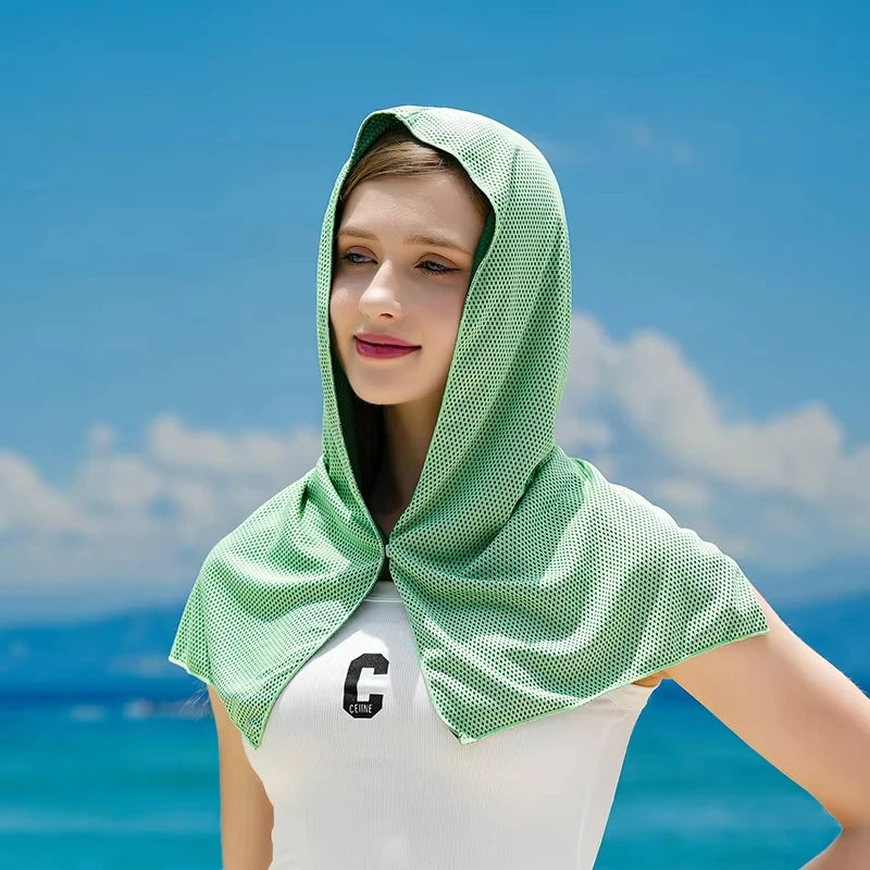 Cooling Hoodie Towel - UV Protection, Quick Drying, Perfect for Sports, Camping, Workouts, Cycling, Golf, Running, Hiking, and F