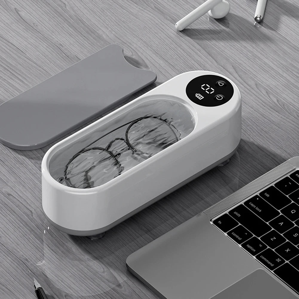 Ultrasonic Jewelry Cleaner Machine Portable Glasses Cleaner Retainer Cleaner Machine High Frequency Vibration for Coins Dentures