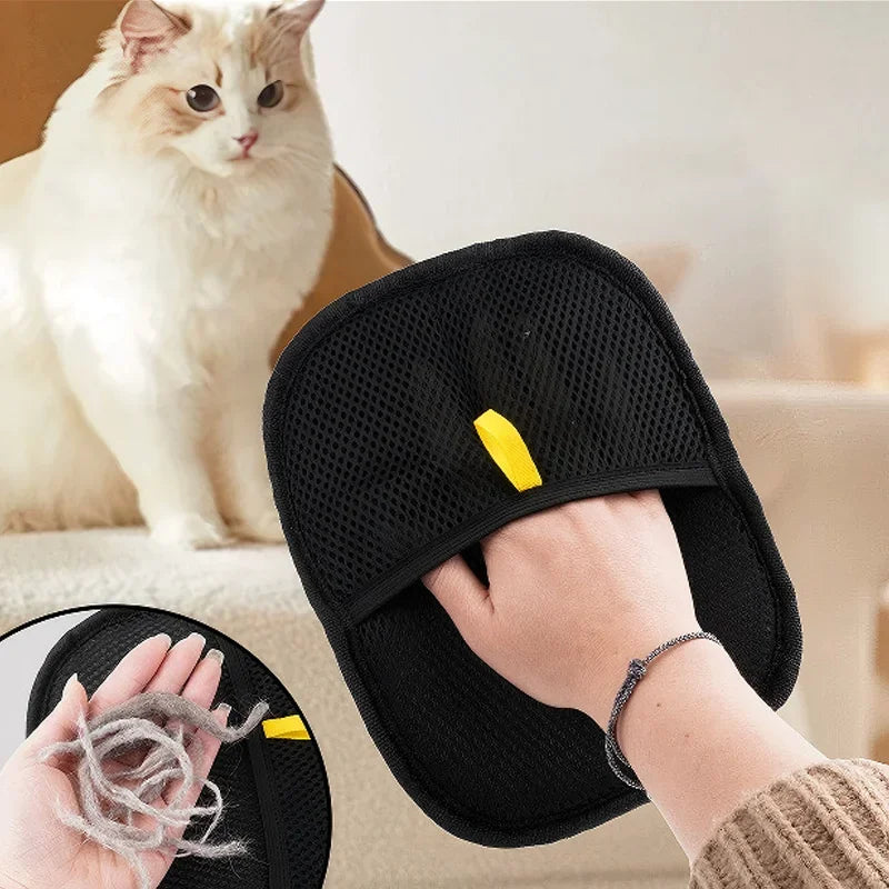 New Pet Hair Removal Tool Reusable Static Removal Gloves, Double-Sided Grooming Gloves for Pets Removes Pet Fur Hair for Carpets