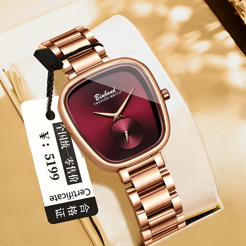 BINBOND Luxury Fashion Women's Watch Waterproof Stainless Steel Women's Watch Simple High Quality Quartz Watch Watches for Woman