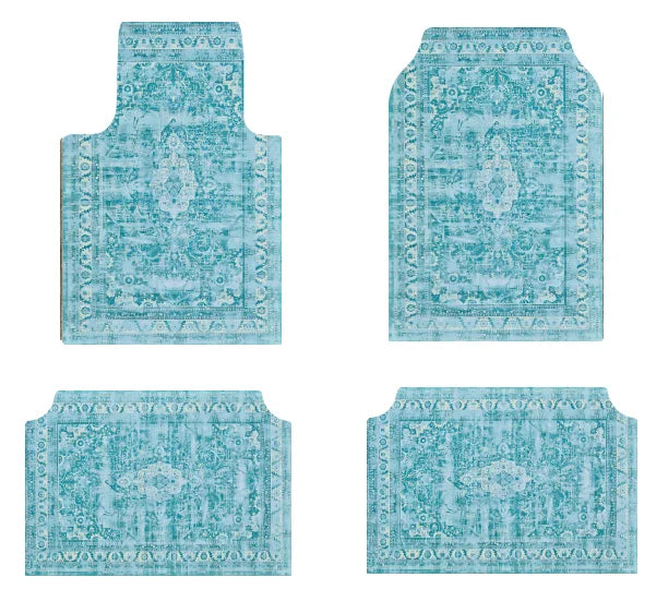 Set of Bohemian Style Floor Mat Universal Size Car Foot Mat American Retro Rugs for Bedroom Home Anti-slip Soft Rug
