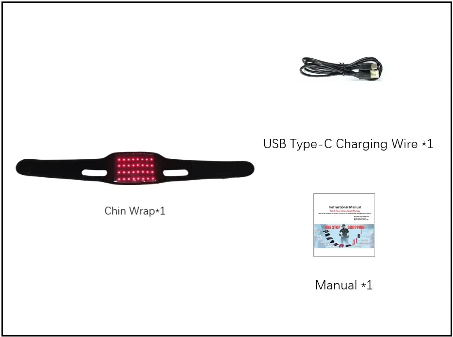 Heal Light Therapy Band Wireless charging 660&850 nm Near Infrared Light Wrap Face for Neck Chin Slimming Skin Care Pain Relief