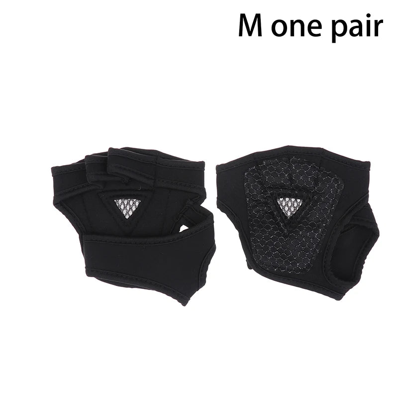 1 Pair Hand Wrist Palm Protector Gloves Gym Fitness Heavy Glove Gloves Half Non-Slip Wrist Finger Weightlifting Sport Support