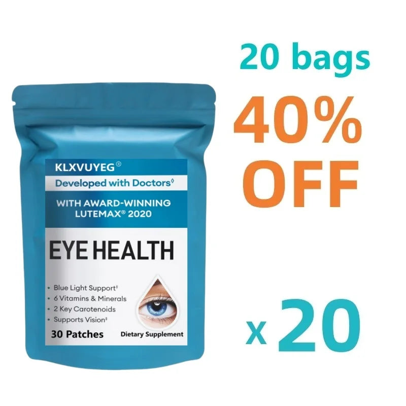 Eye Health Supplement, Lutein and Zeaxanthin, Vision Health, Eye Strain Support - 30 Transdermal Patches, W/VitaminsB12, Zinc