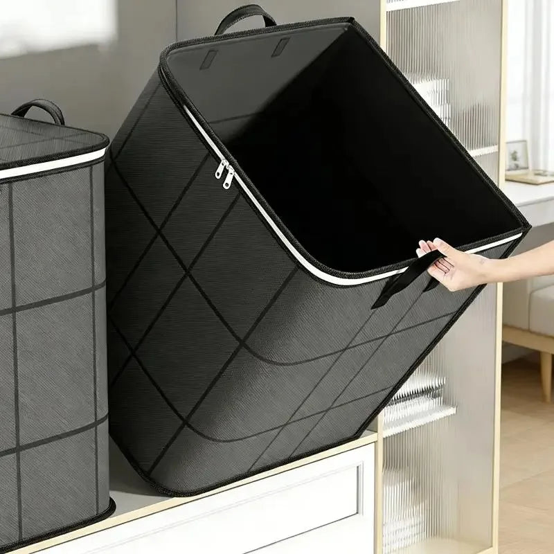 1PCS Large Capacity Foldable Storage Organizer Bag Sturdy for Clothes Bedding Blankets Home Organization Solution