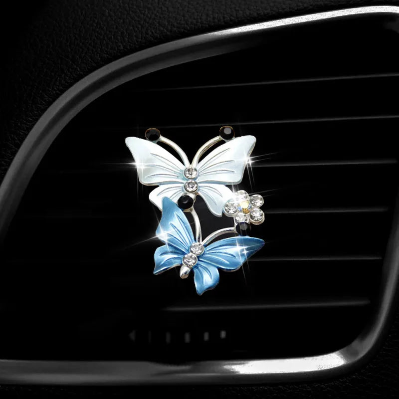 Air Freshener Butterfly Car-styling Car Perfume Natural Smell Air Conditioner  Butterfly Diamond Aromatherapy Decoration Clip