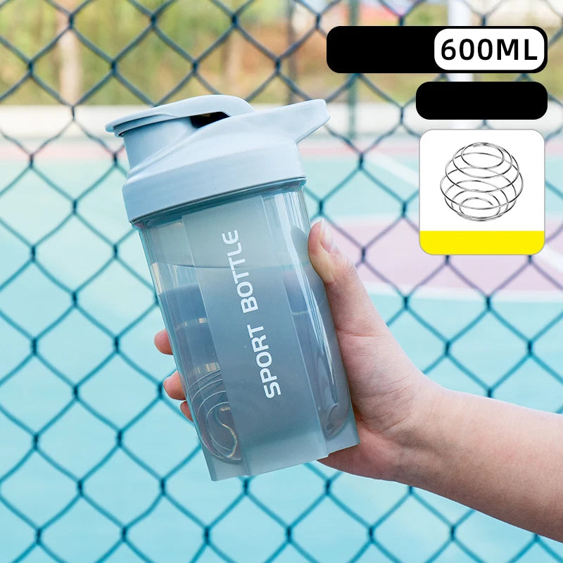 Portable Protein Powder Shaker Bottle Leak Proof Water Bottle For Gym Outdoor Fitness Training Sport Mixing Cup With Scale