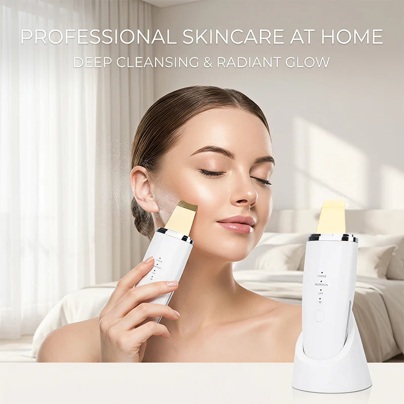 LESEN Skin Care Ultrasonic Skin Scrubber Blackheads Whiteheads Exfoliator Vibrating Facial Scraper Pore DeepCleanser Face Lifter