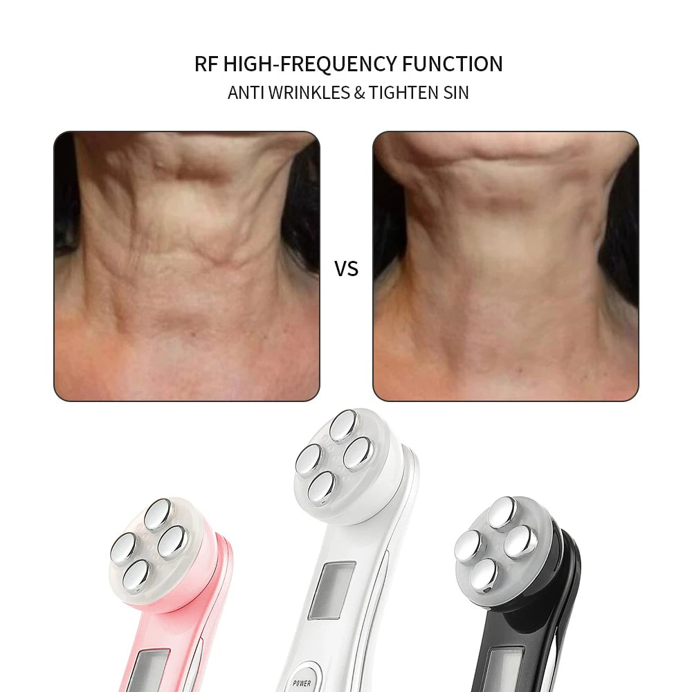 5 In 1 Home Facial Beauty Device Mesotherapy Electroporation RF Radio Frequency Facial LED Photon Skin Care Beauty Device Face Lifting Tighten