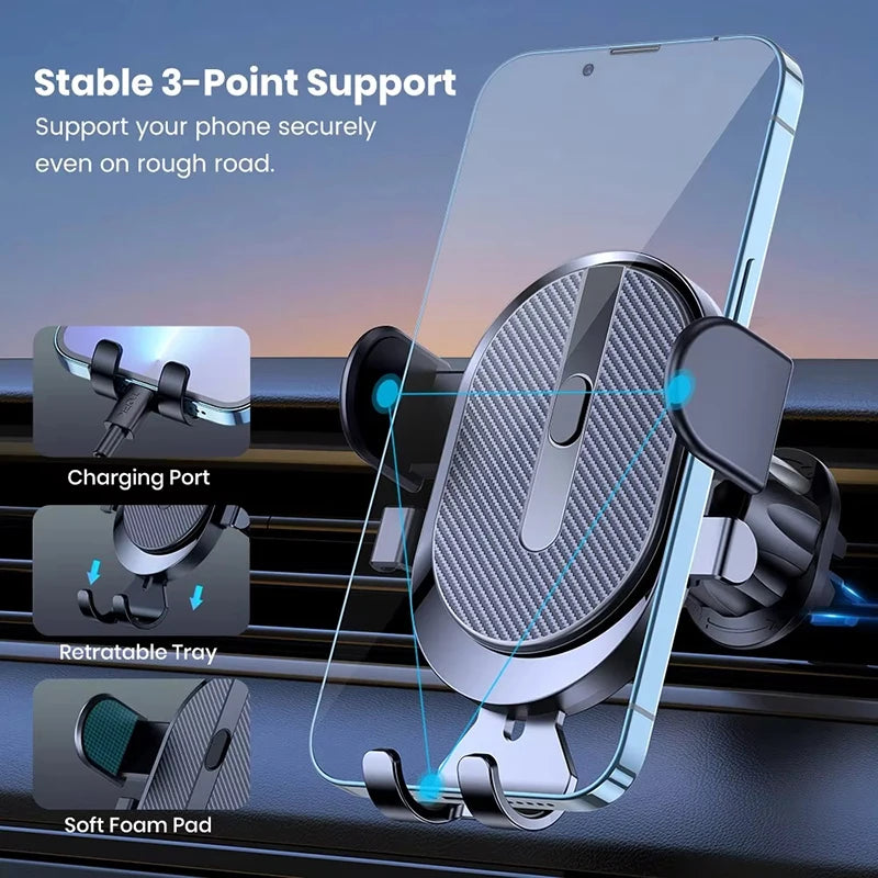 Car Phone Holder Gravity Car Air Vent Hook Clip Mount Smartphone GPS Car Stand Bracket Support in Car For iPhone Samsung Huawei