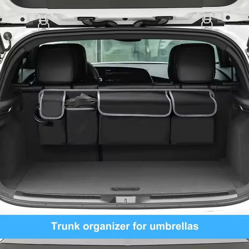 Durable Oxford Fabric Large Car Seat Back Organizer with Multiple Compartments for Trunk and Backseat Storage